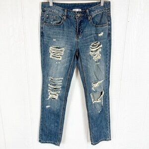 Dex Distressed Denim Straight Leg Blue Jeans Size 26